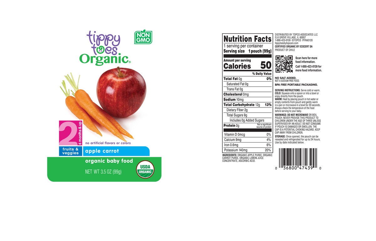 slide 5 of 14, Tippy Toes Apple Carrot Organic Baby Food, 3.5 oz