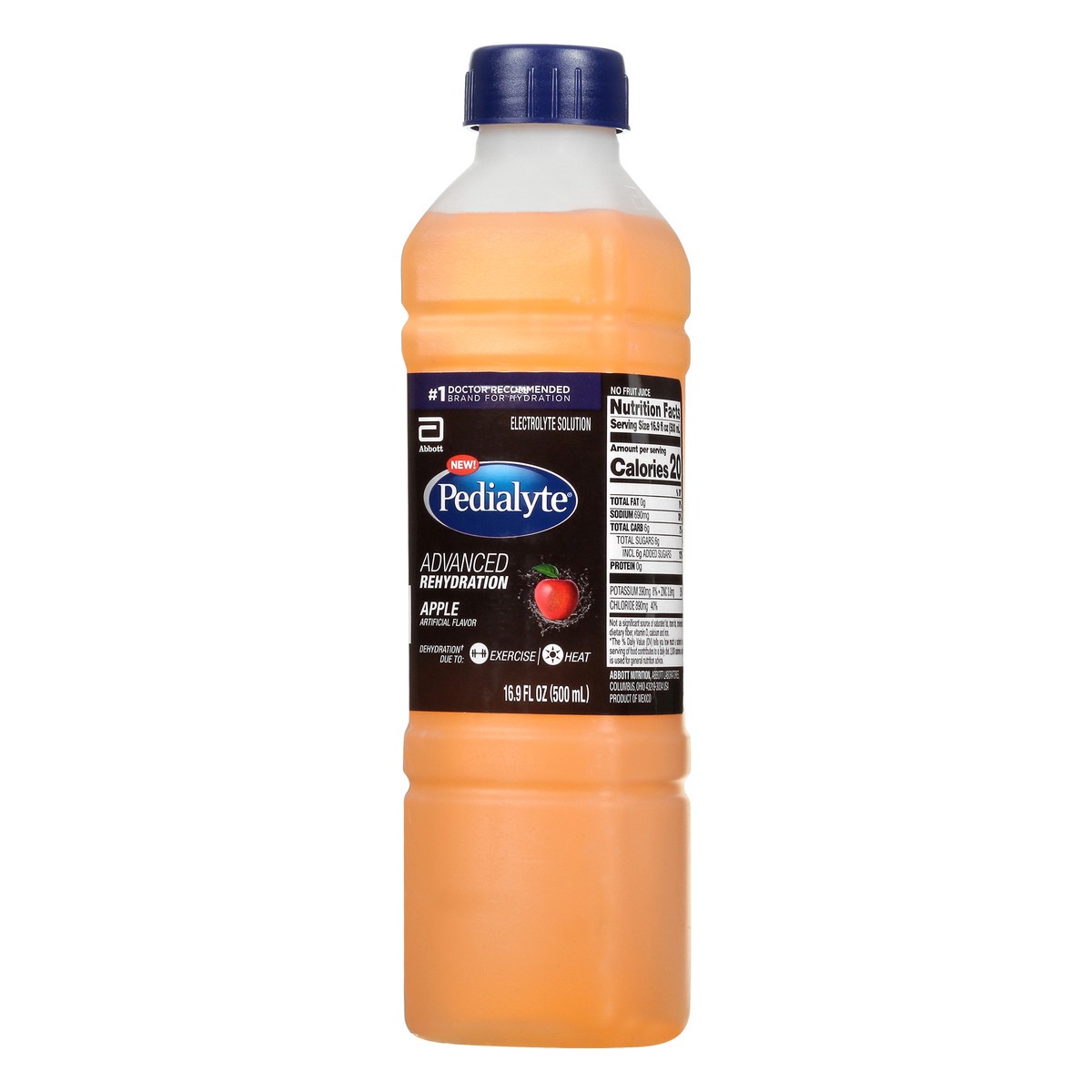 slide 13 of 13, Pedialyte Advanced Rehydration Apple Electrolyte Solution - 16.9 fl oz, 500 ml