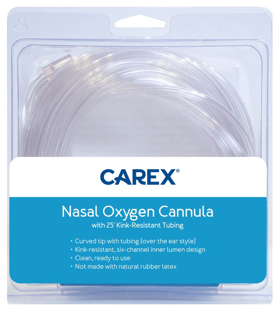 slide 1 of 1, Carex Nasal Oxygen Cannula, 25 ft