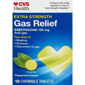 slide 1 of 1, CVS Health Extra Strength Gas Relief, Peppermint Crß­E, 18 Ct, 1 ct