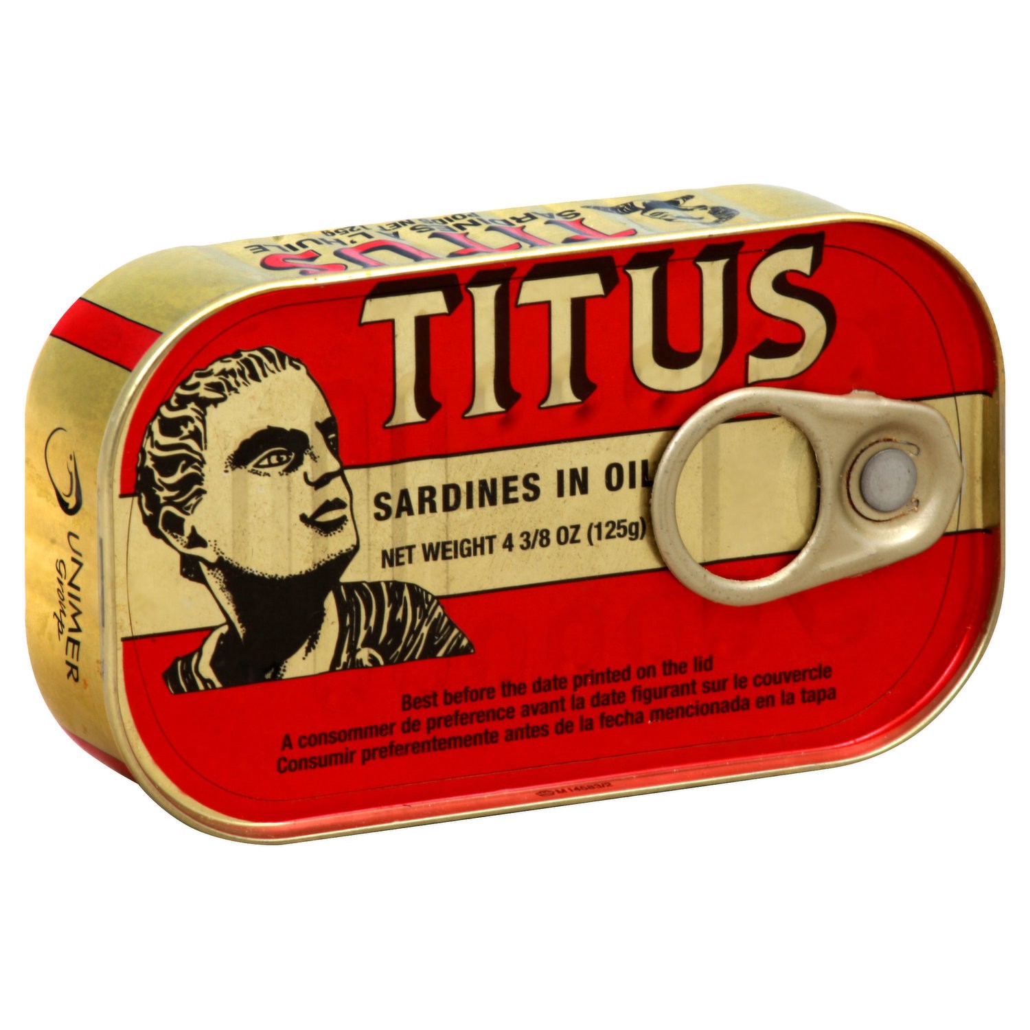 slide 1 of 6, Titus Vegetable Oil Sardines, 125 gram