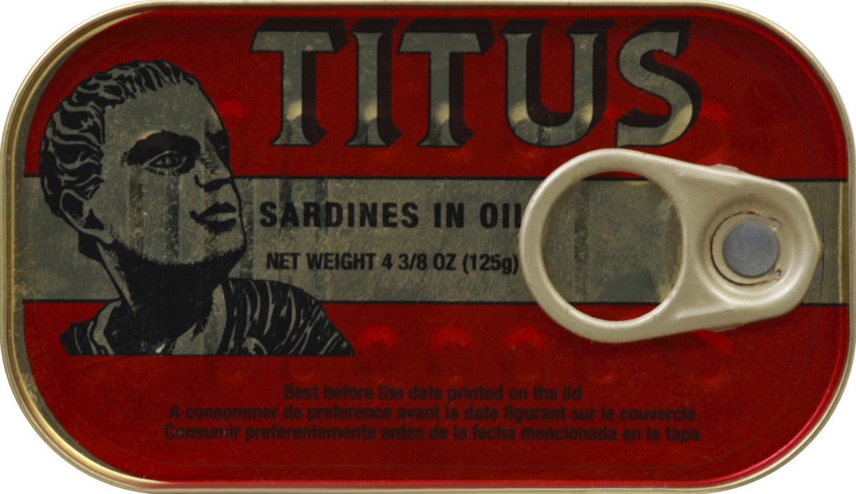 slide 3 of 6, Titus Vegetable Oil Sardines, 125 gram