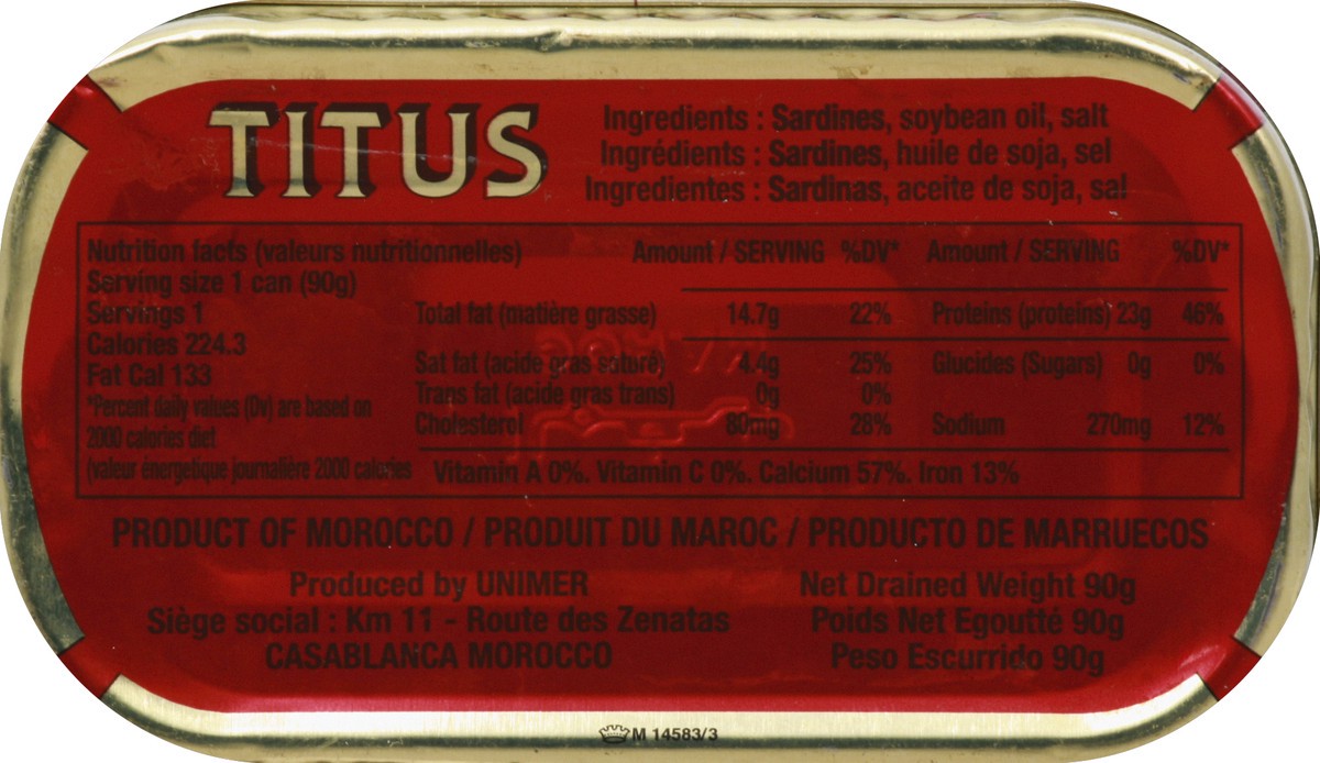 slide 6 of 6, Titus Vegetable Oil Sardines, 125 gram