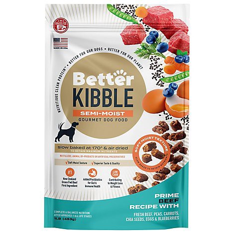 slide 1 of 1, Better Kibble Semi-Moist Gourmet Dog Food Prime Beef - 1 Lb, 1 lb