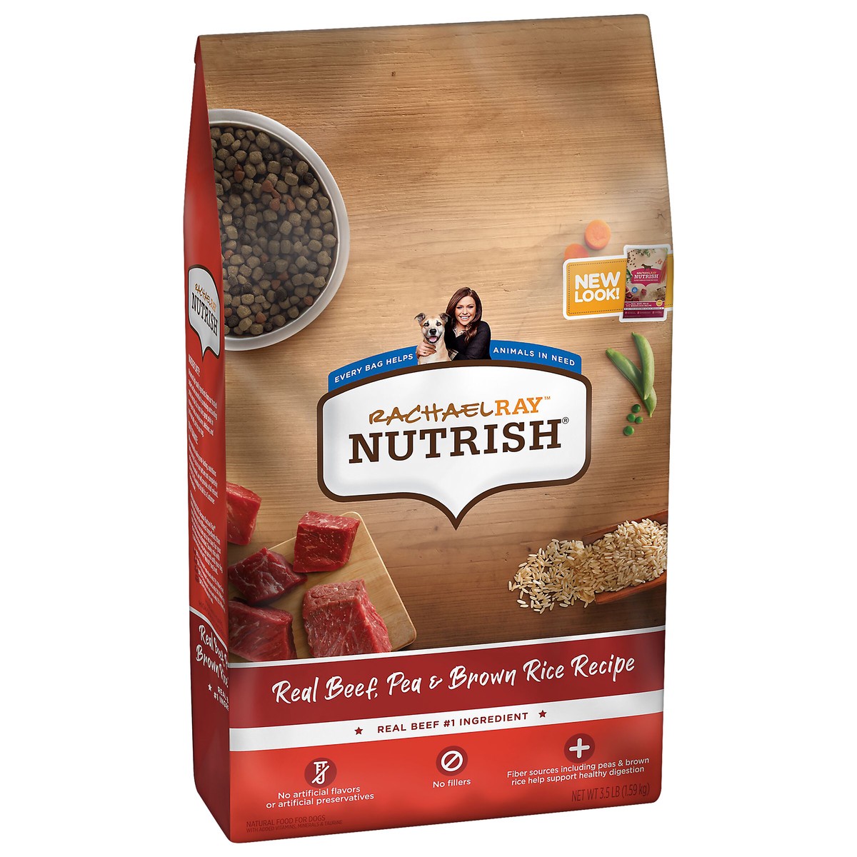slide 7 of 8, Rachael Ray Nutrish Nutrish™ Real Beef, Pea & Brown Rice Recipe Whole Health Blend Dry Dog Food (Rachael Ray), 3.5 lb. Bag, 56 oz