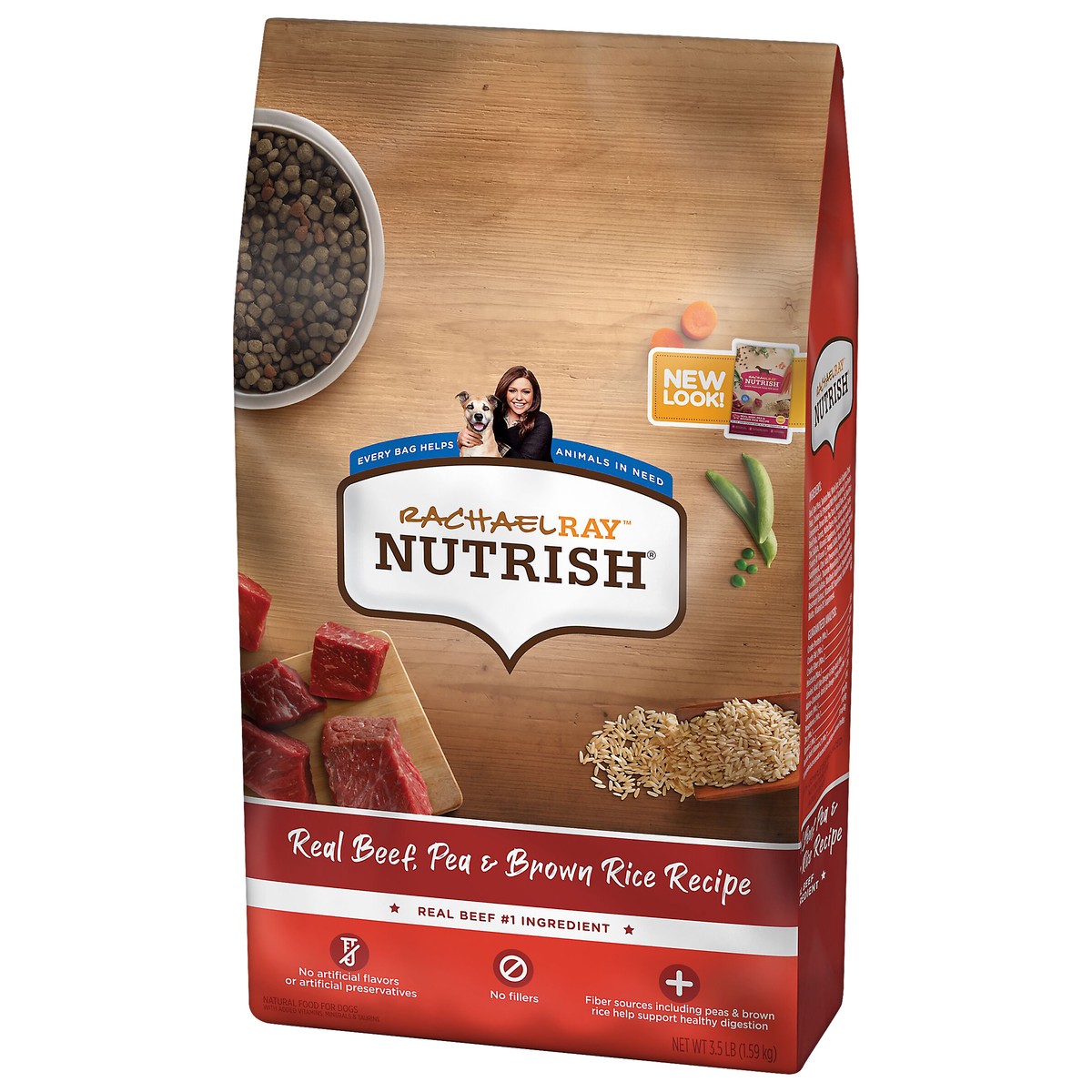 slide 6 of 8, Rachael Ray Nutrish Nutrish™ Real Beef, Pea & Brown Rice Recipe Whole Health Blend Dry Dog Food (Rachael Ray), 3.5 lb. Bag, 56 oz