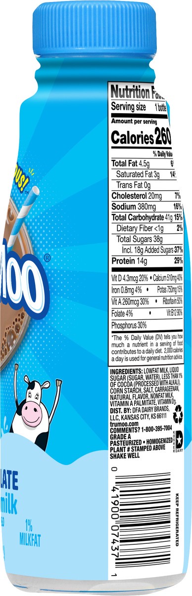 slide 2 of 9, TruMoo Chocolate Low Fat Milk 14oz, 14 fl oz