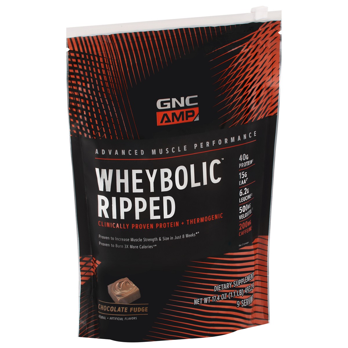 slide 2 of 9, GNC AMP Wheybolic Ripped Chocolate Fudge Whey Protein 17.4 oz, 17.4 oz