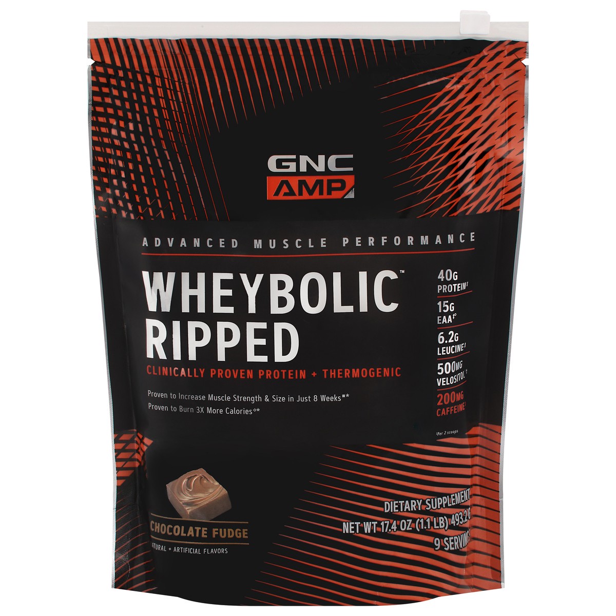 slide 1 of 9, GNC AMP Wheybolic Ripped Chocolate Fudge Whey Protein 17.4 oz, 17.4 oz