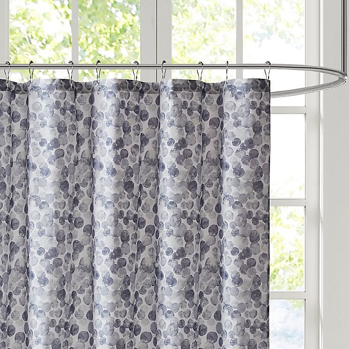 slide 2 of 4, Madison Park Nells Printed Cotton Shower Curtain - Blue, 1 ct