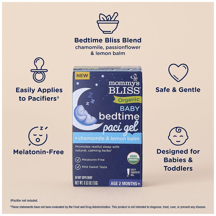 slide 3 of 5, Mommy's Bliss Baby Bedtime Paci Gel, 0.53 oz