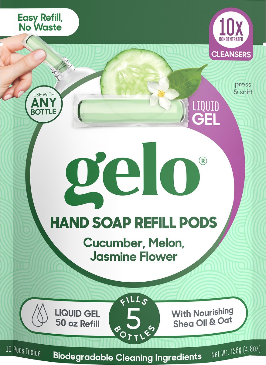 slide 1 of 4, Gelo Liquid Gel Hand Soap Refill Pods 10 ea, 10 ct