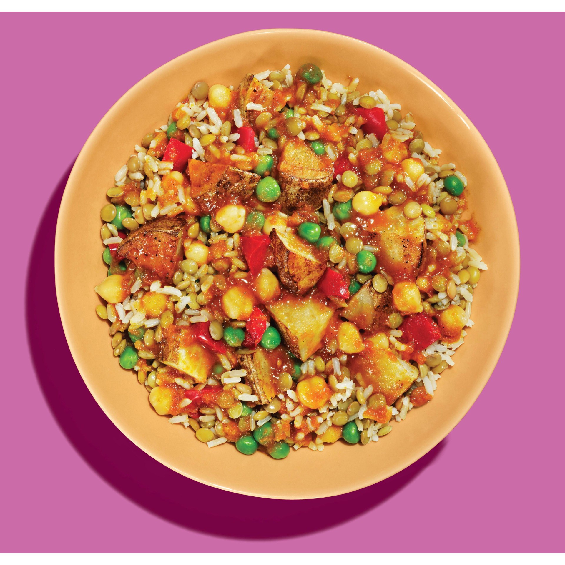 slide 3 of 5, Forks Over Knives Indian Potato, Chickpea & Lentil Curry 14 oz, 14 oz