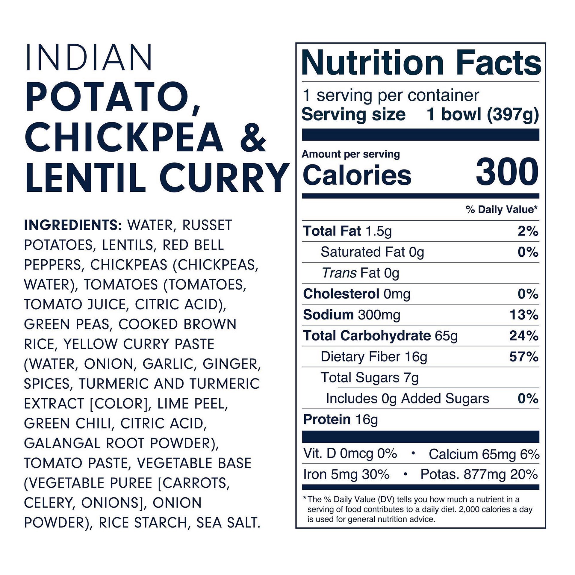 slide 2 of 5, Forks Over Knives Indian Potato, Chickpea & Lentil Curry 14 oz, 14 oz