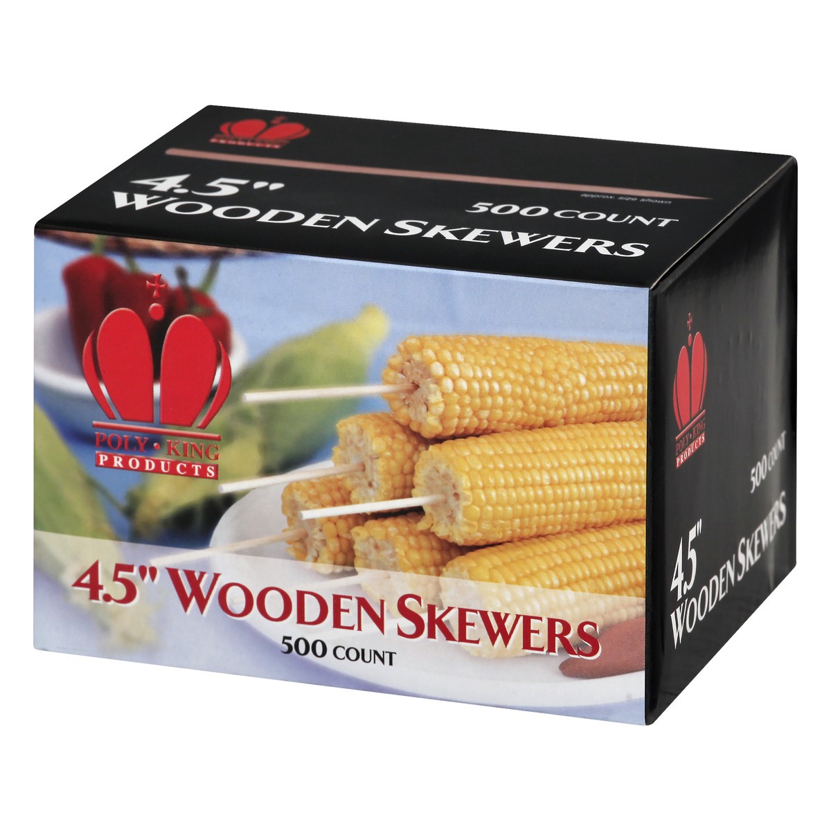 slide 9 of 11, Poly King 4.5 Inch Wooden Skewers 500 ea, 500 ct