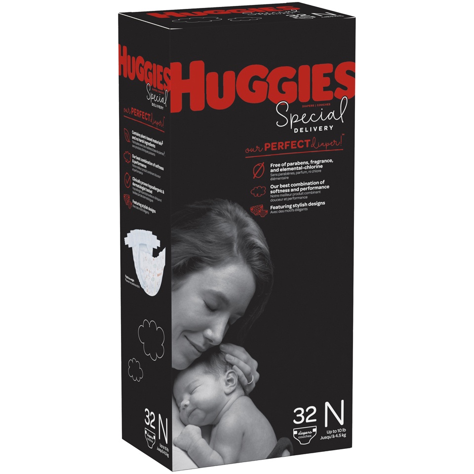 slide 2 of 3, Huggies Special Delivery Diapers, Size NB, 32 ct