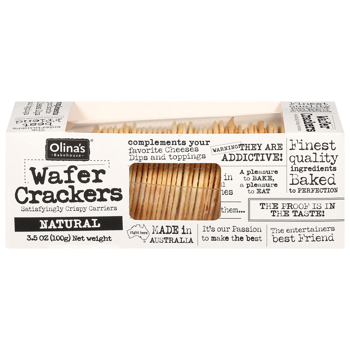 slide 1 of 9, Olina Bakehouse Natural Wafer Crackers, 1 ct