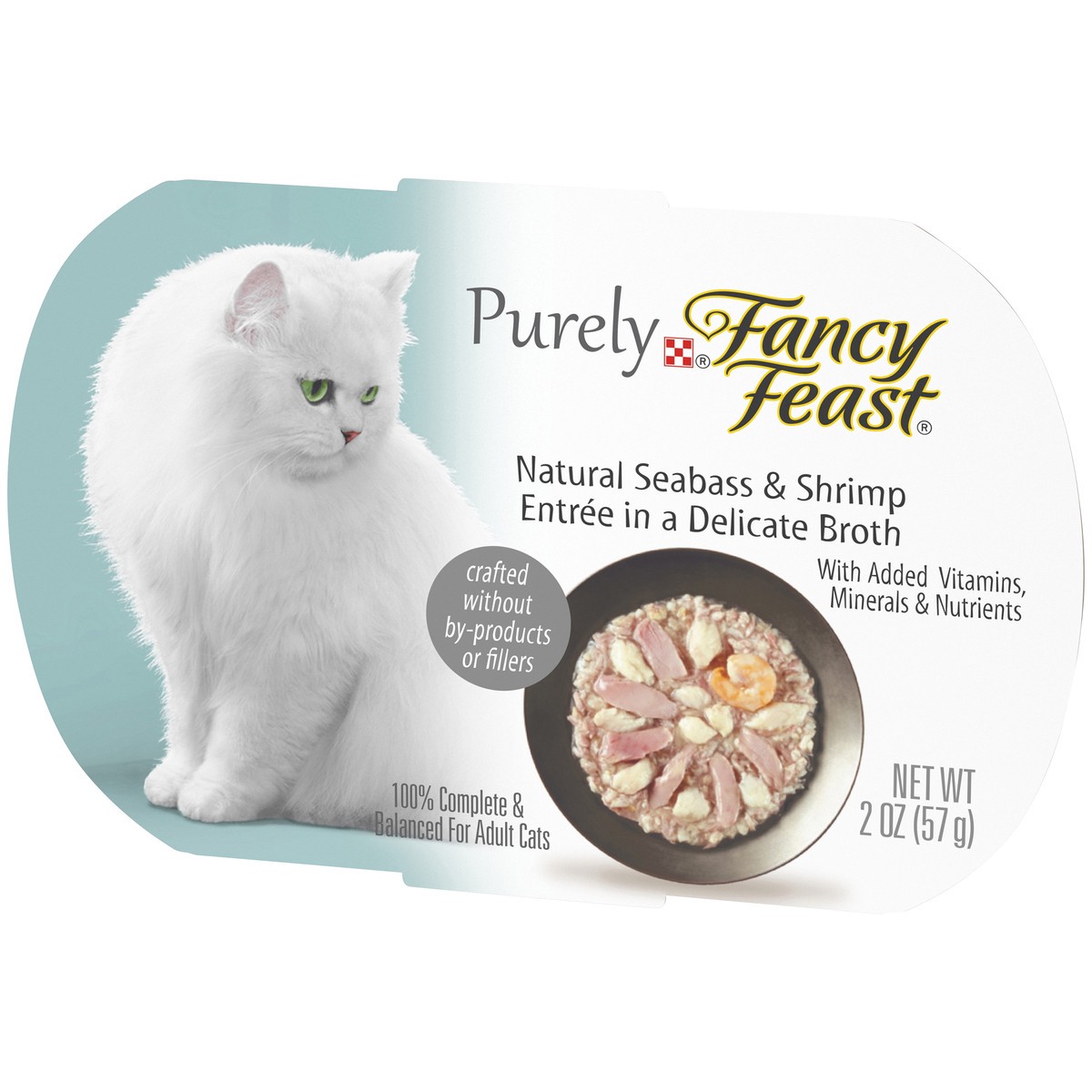 slide 9 of 9, Fancy Feast Purina Fancy Feast Natural Wet Cat Food, Purely Natural Seabass & Shrimp Entree, 2 oz