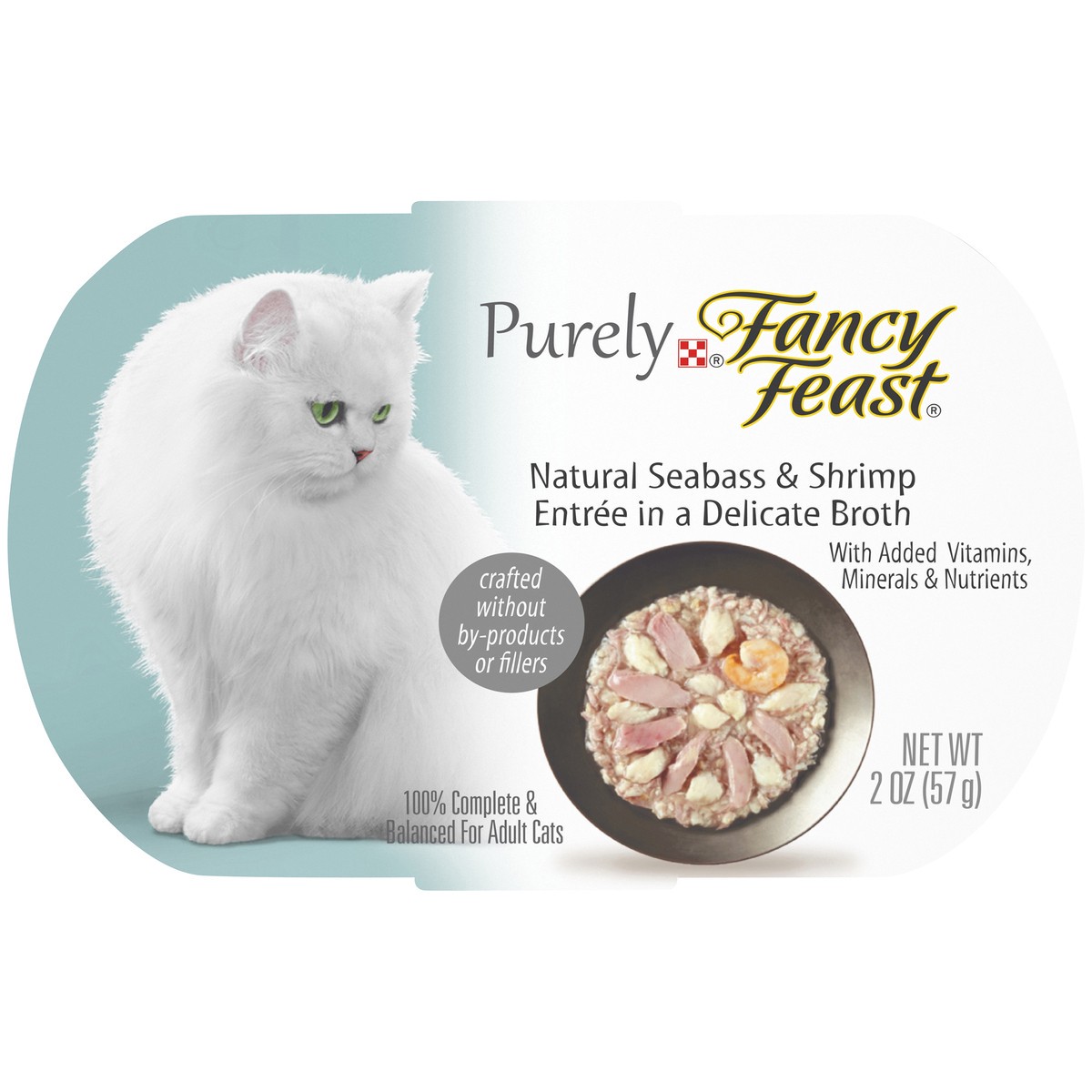 slide 3 of 9, Fancy Feast Purina Fancy Feast Natural Wet Cat Food, Purely Natural Seabass & Shrimp Entree, 2 oz