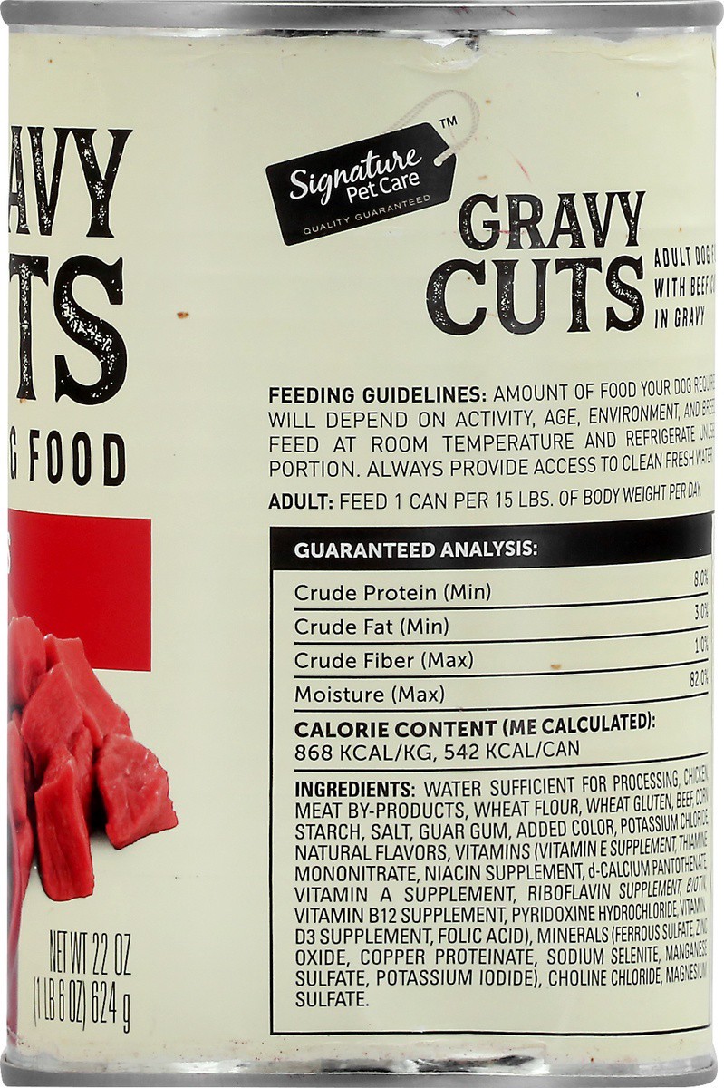 slide 8 of 9, Signature Pet Care Adult Gravy Cuts Beef Cuts in Gravy Dog Food 22 oz, 22 oz