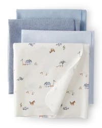 Carter's Carters Baby 4-Pack Receiving Blankets - Blue Blue OSZ