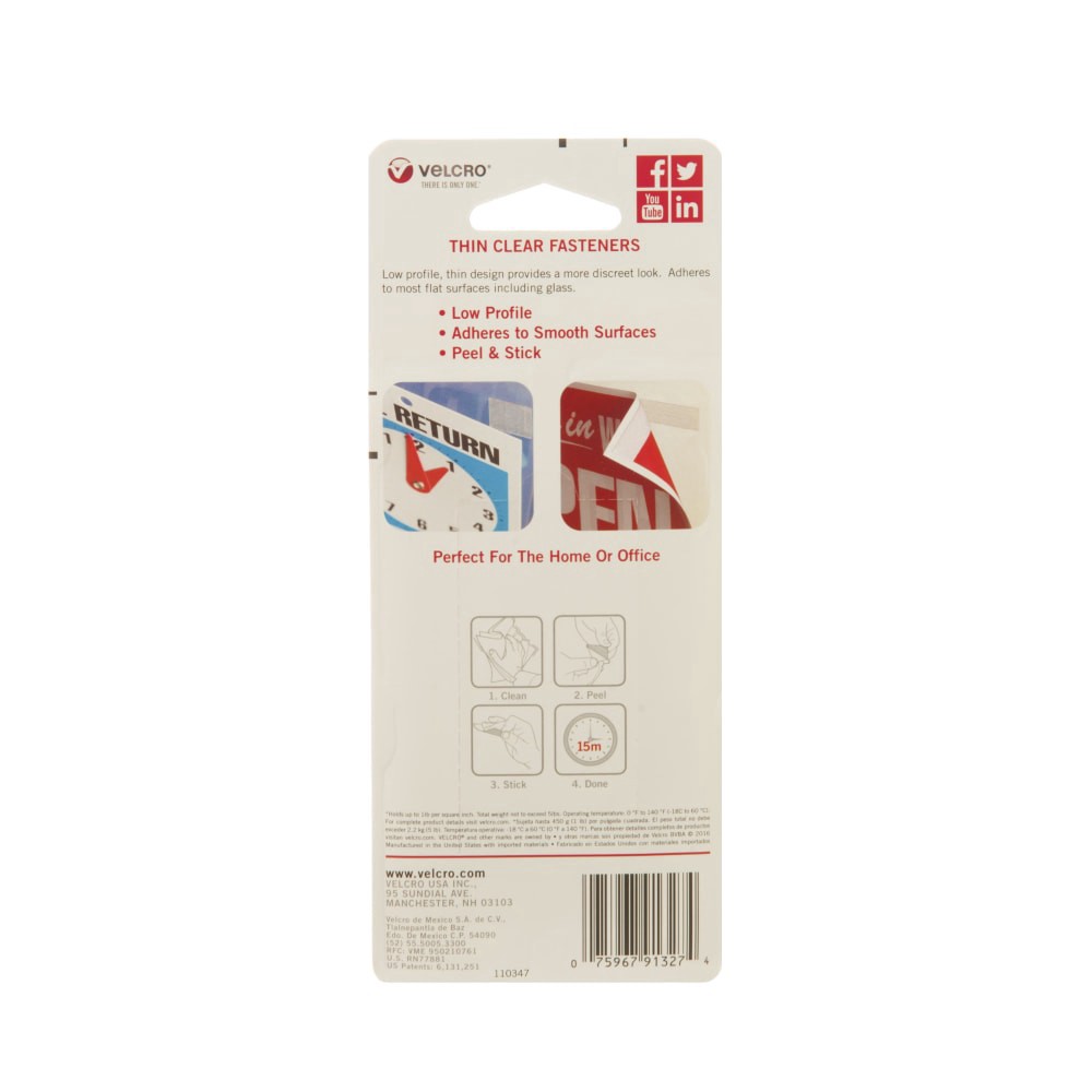 slide 2 of 2, VELCRO Brand Strips 3.5"Clear, 4 oz