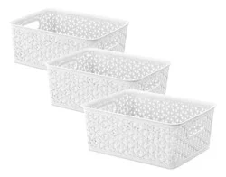 Everyday Living Resin Form Totes - White