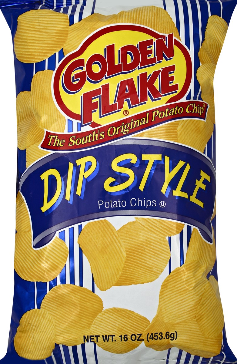 slide 2 of 5, Golden Flake Dip Style Potato Chips, 16 oz