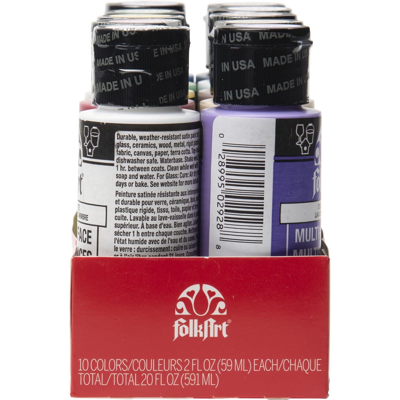 slide 5 of 5, Folkart Basics Multi-Surface Acrylic Paint, 2 fl oz