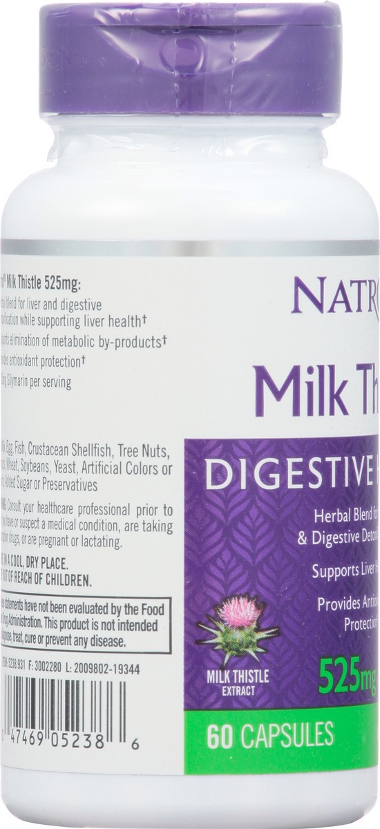 slide 12 of 14, Natrol, Milk Thistle Advantage Veggie Capsules, Dietary Supplement, Supports Digestive Health, 525 mg, 60 Count, 60 ct; 525 mg