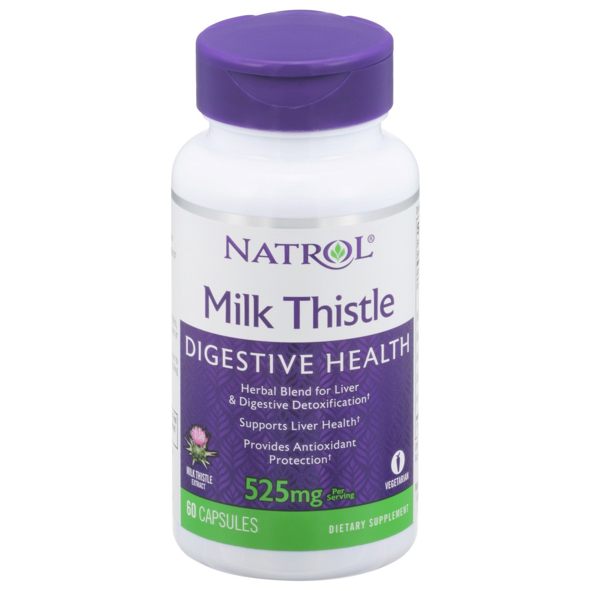 slide 3 of 14, Natrol, Milk Thistle Advantage Veggie Capsules, Dietary Supplement, Supports Digestive Health, 525 mg, 60 Count, 60 ct; 525 mg