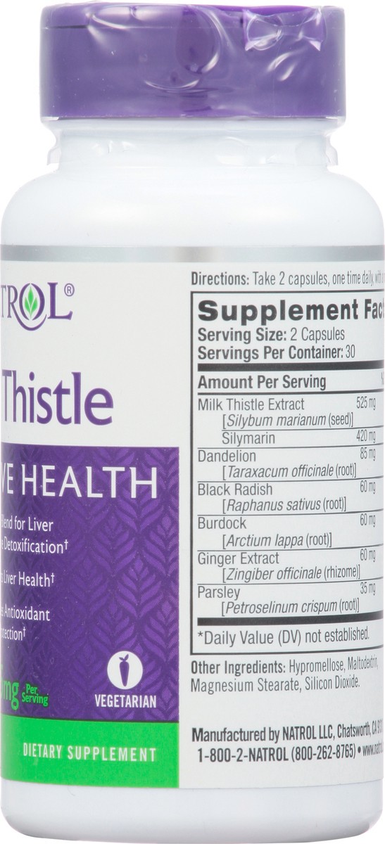 slide 8 of 14, Natrol, Milk Thistle Advantage Veggie Capsules, Dietary Supplement, Supports Digestive Health, 525 mg, 60 Count, 60 ct; 525 mg