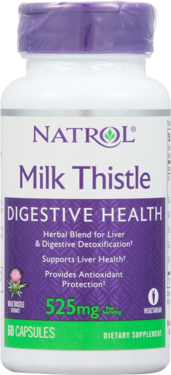 slide 5 of 14, Natrol, Milk Thistle Advantage Veggie Capsules, Dietary Supplement, Supports Digestive Health, 525 mg, 60 Count, 60 ct; 525 mg