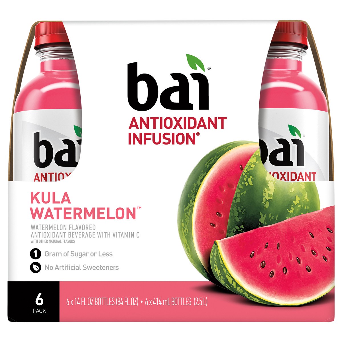 slide 1 of 7, Bai Watermelon Kula, 6/14 oz