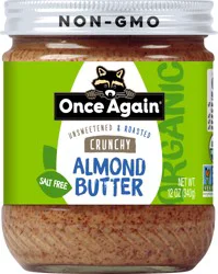Once Again Organic Unsweetened & Roasted Crunchy Almond Butter 12 oz