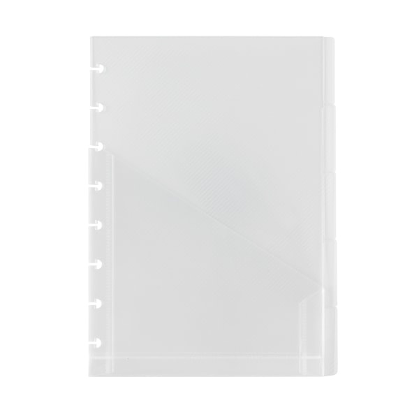 slide 1 of 3, Tul Discbound Pocket Tab Dividers, Junior Size, Clear, Pack Of 5 Dividers, 5 ct