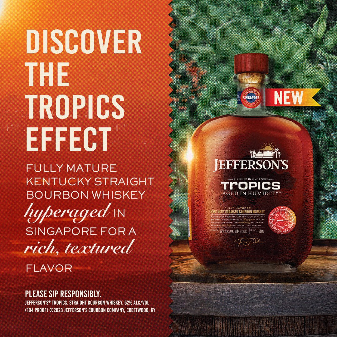 slide 6 of 10, Jeffersons Jefferson's Tropics Singapore Straight Kentucky Bourbon Whiskey, 750 mL Bottle, 52% ABV, 750 ml