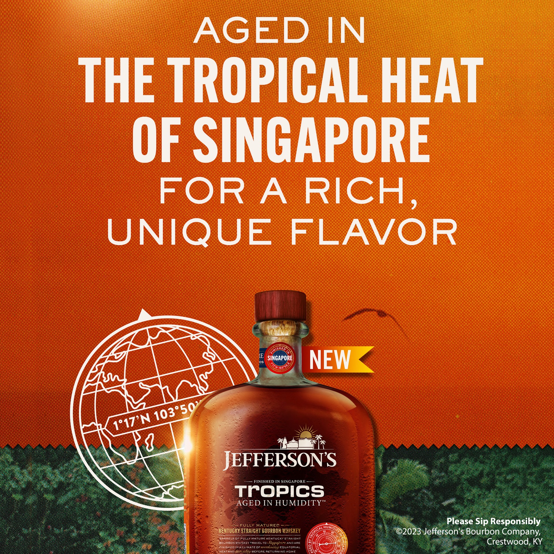 slide 10 of 10, Jeffersons Jefferson's Tropics Singapore Straight Kentucky Bourbon Whiskey, 750 mL Bottle, 52% ABV, 750 ml