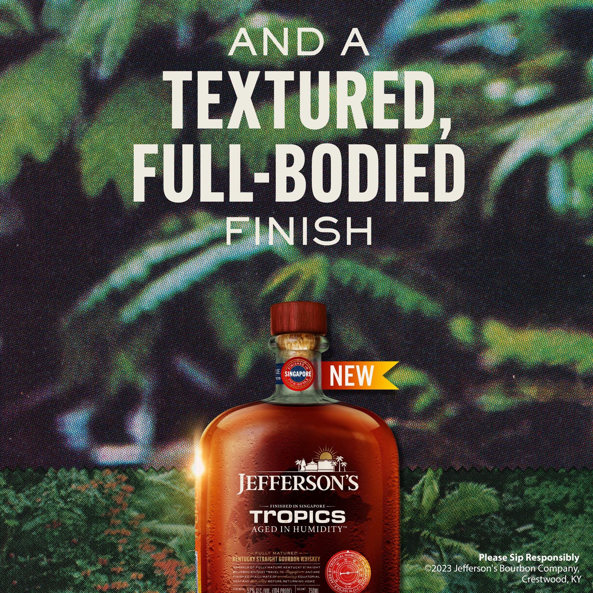 slide 8 of 10, Jeffersons Jefferson's Tropics Singapore Straight Kentucky Bourbon Whiskey, 750 mL Bottle, 52% ABV, 750 ml