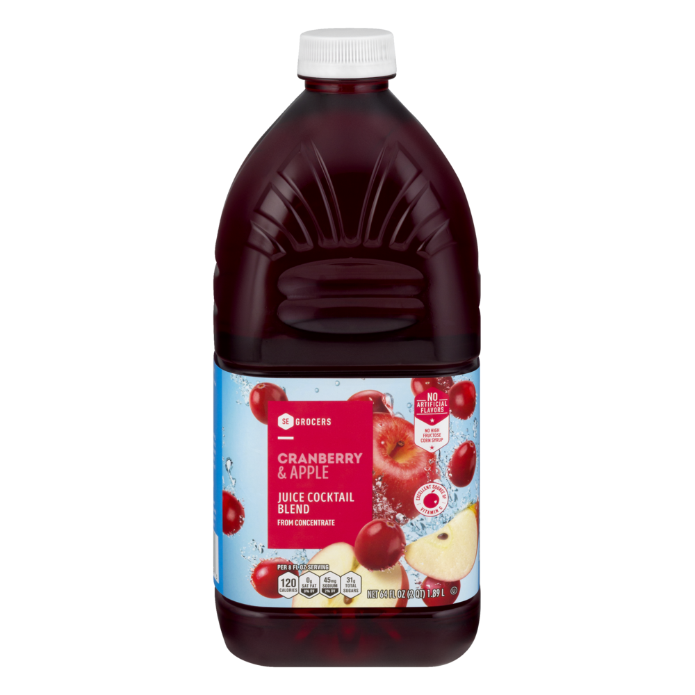 slide 1 of 1, SE Grocers Cranberry & Apple Juice Cocktail Blend - 64 oz, 64 oz