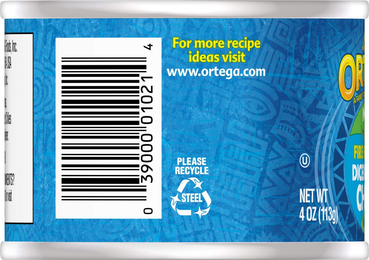 slide 2 of 5, Ortega Diced Mild Fire Roasted Green Chiles 4 oz, 4 oz