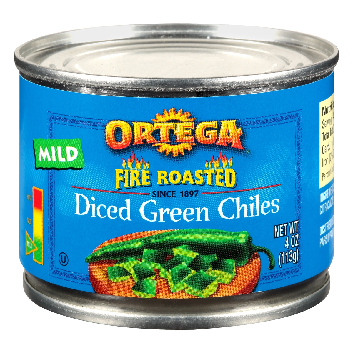 slide 9 of 9, Ortega Diced Mild Fire Roasted Green Green Chiles 4 oz, 4 oz