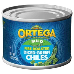Ortega Diced Mild Fire Roasted Green Chiles 4 oz