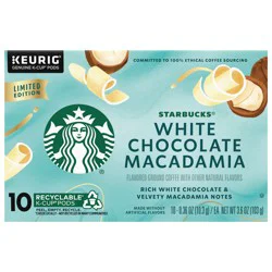 Starbucks White Chocolate Macadamia Flavored Hot or Iced Coffee K-Cup Pods, 10 count