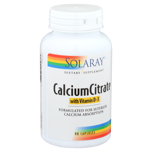 slide 1 of 1, Solaray Calcium Citrate With Vitamin D3, 90 ct