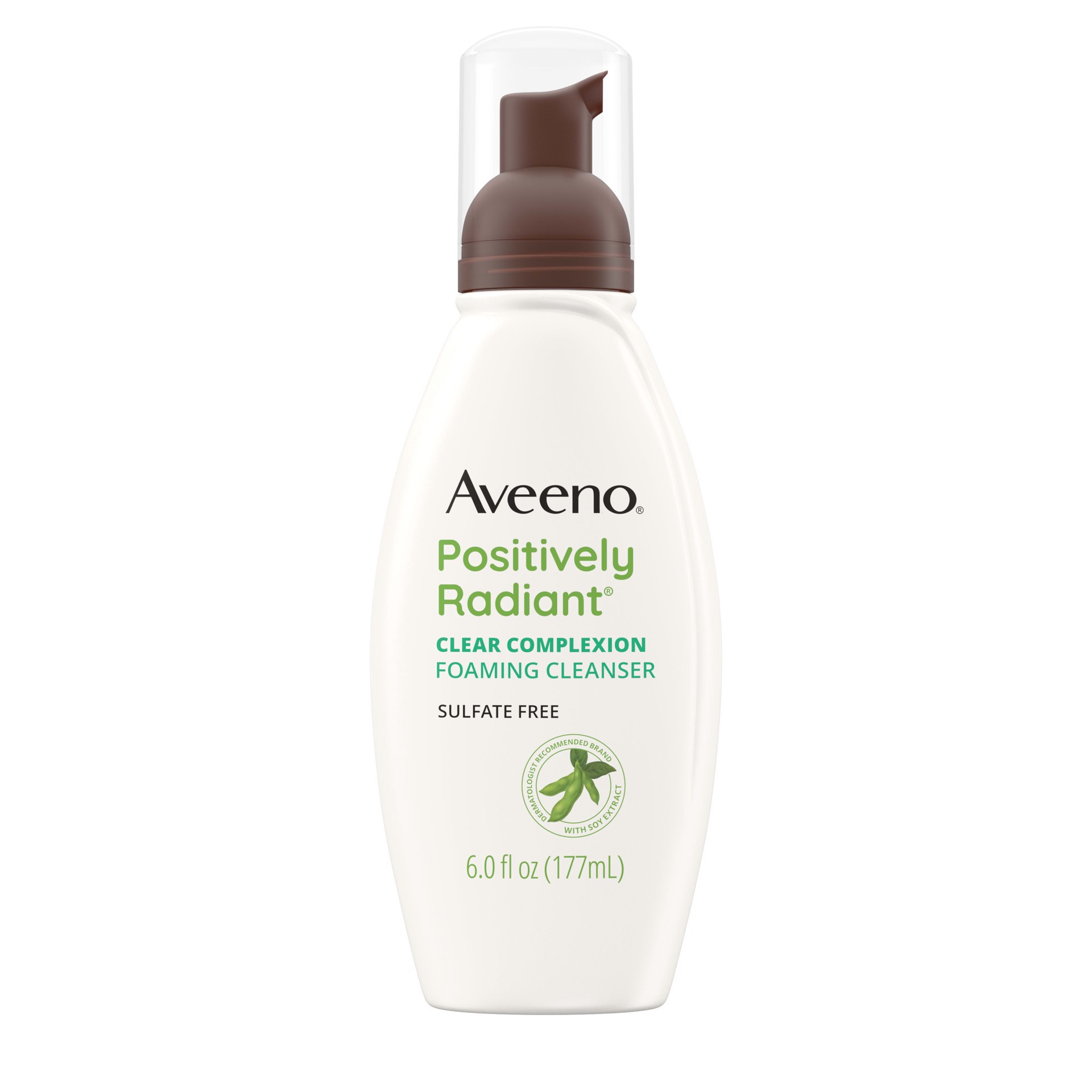 slide 1 of 10, Aveeno Clear Complexion Foaming Oil-Free Facial Cleanser with Soy Extract & 0.5% Salicylic Acid, Acne Treatment Face Wash for Acne-Prone Skin, Sulfate-Free & Hypoallergenic, 6 fl. oz, 6 fl oz