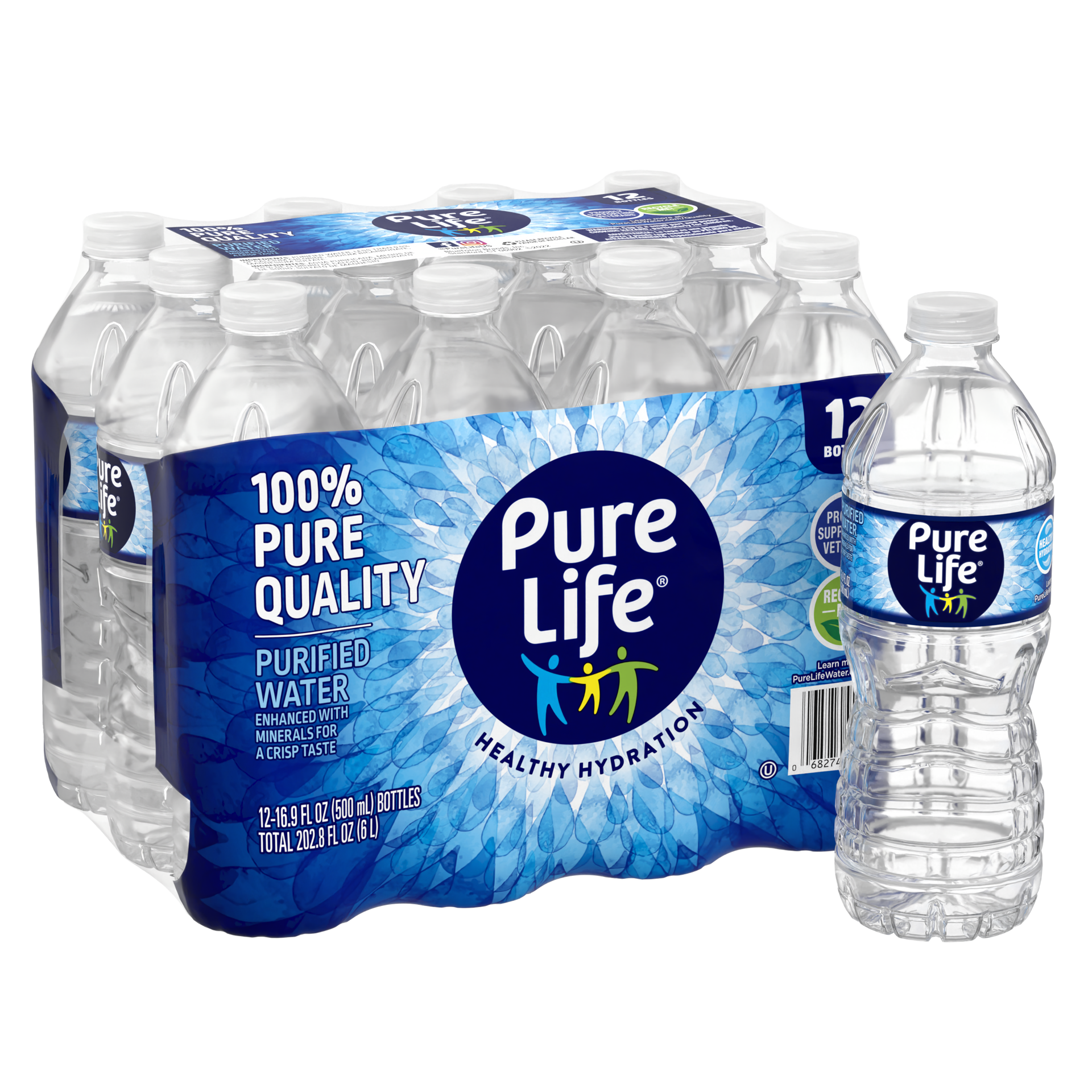 slide 2 of 5, Pure Life Purified Water, 16.9 Fl Oz, Plastic Bottled Water (12 Pack), 16.9 fl oz