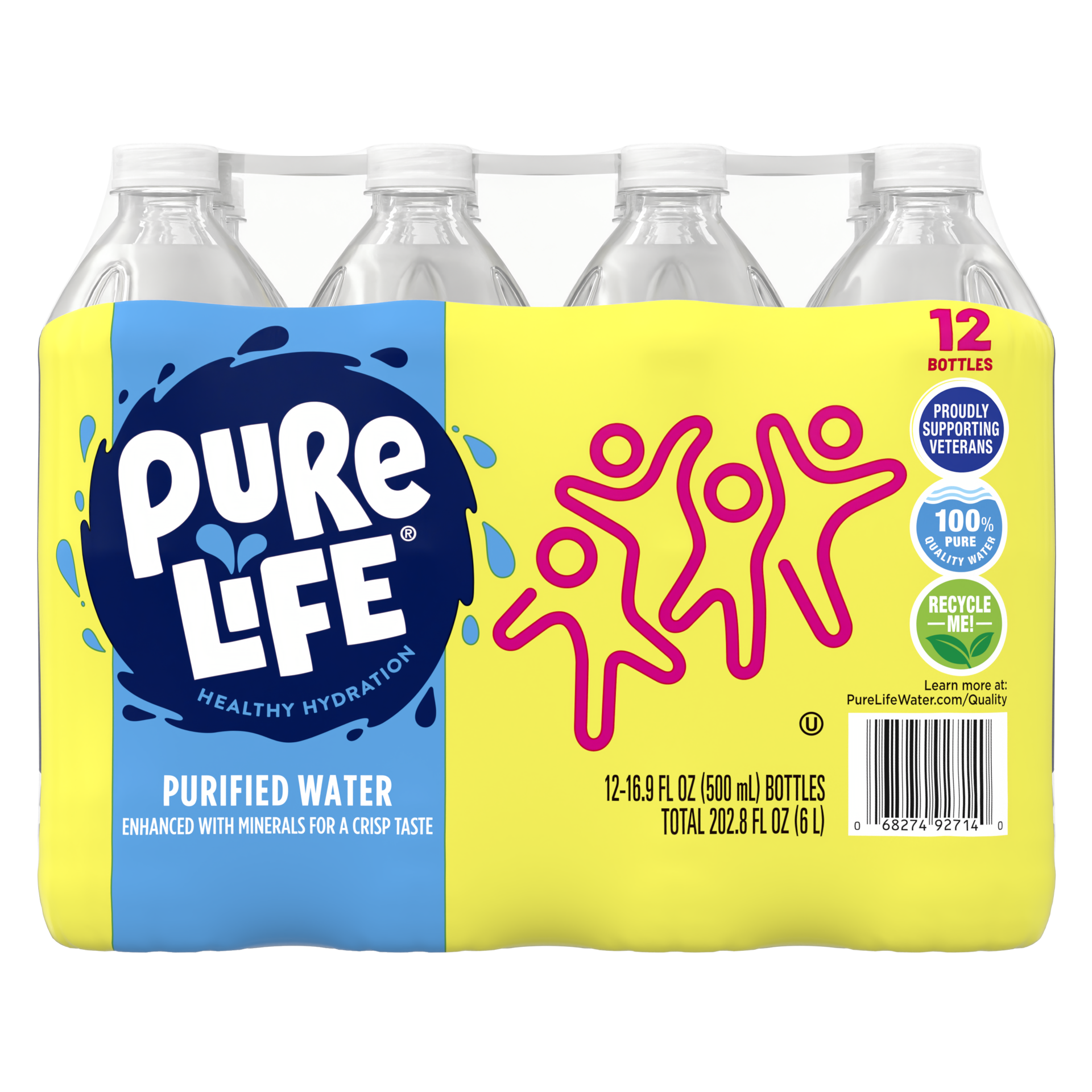 slide 1 of 5, Pure Life Purified Water, 16.9 Fl Oz, Plastic Bottled Water (12 Pack) - 16.9 fl oz, 16.9 fl oz