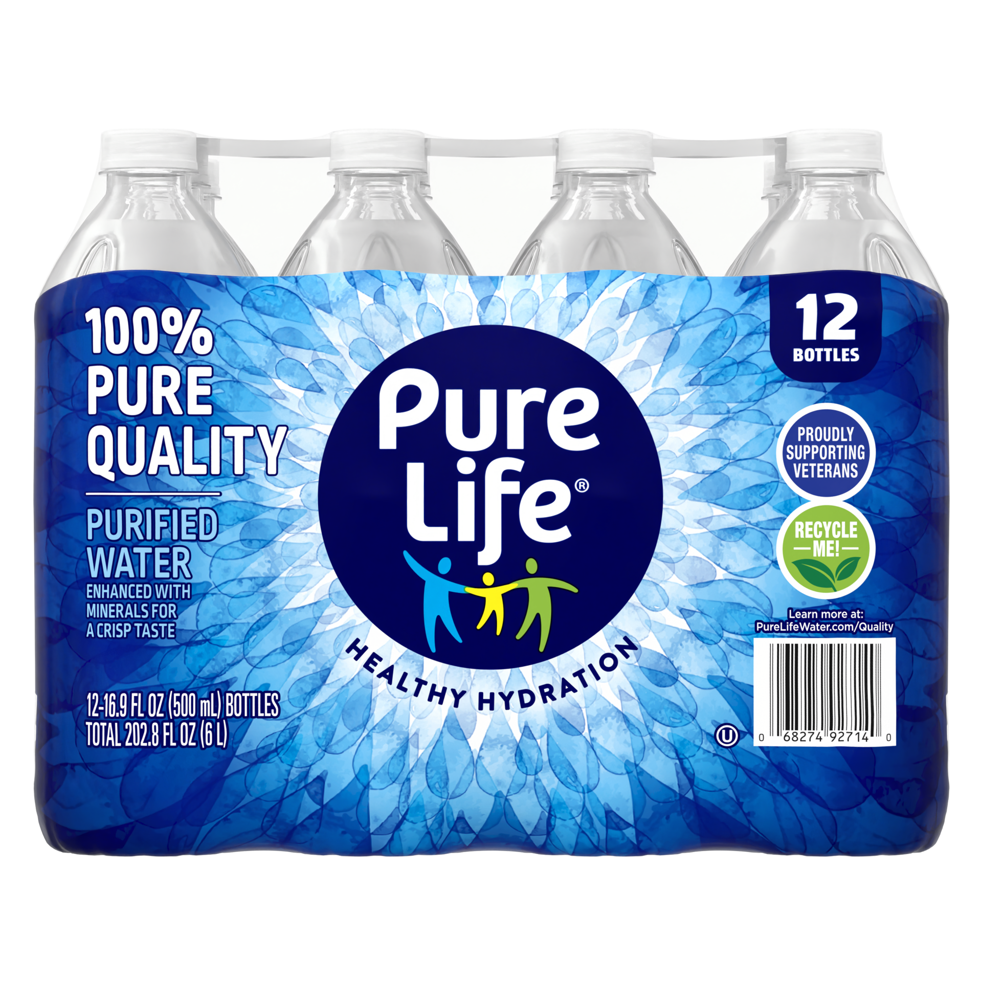 slide 1 of 5, Pure Life Purified Water, 16.9 Fl Oz, Plastic Bottled Water (12 Pack) - 16.9 fl oz, 16.9 fl oz