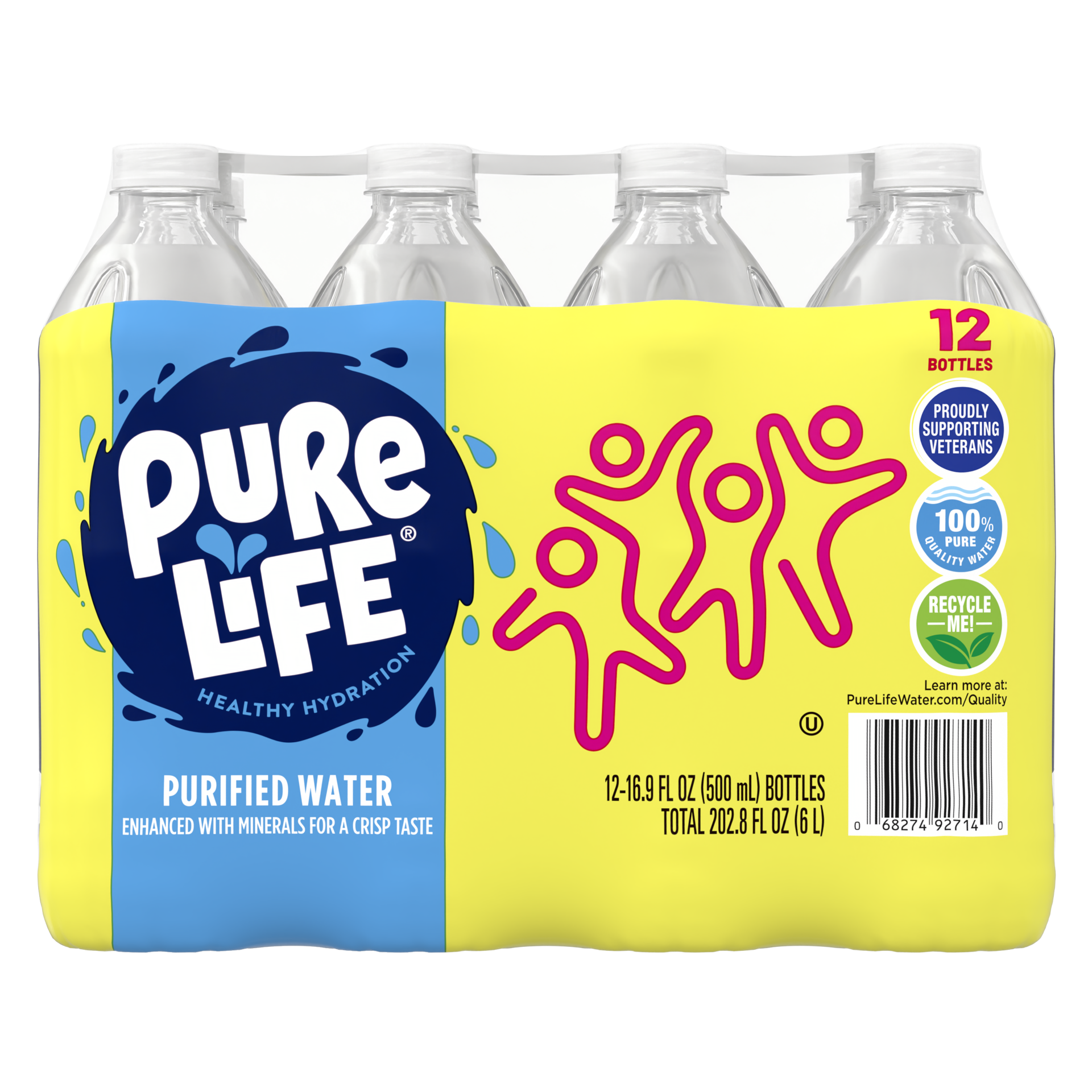 slide 1 of 5, Pure Life Purified Water, 16.9 Fl Oz, Plastic Bottled Water (12 Pack), 16.9 fl oz